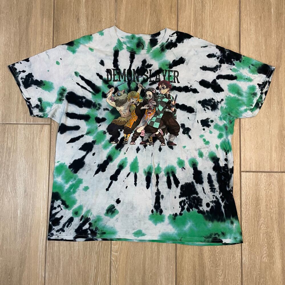 Demon Slayer Tie Dye Graphic Tee 2XL Tanjiro Nezuko Anime Shirt